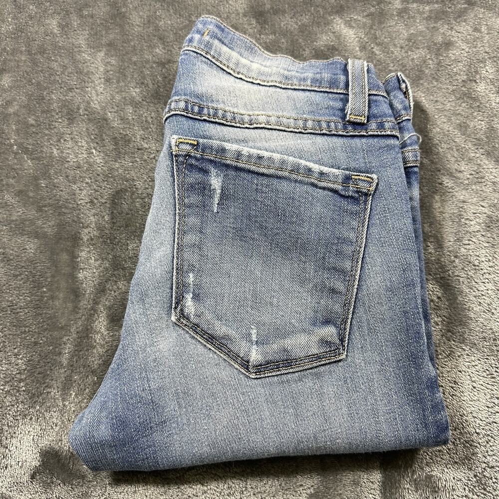 Flying Monkey Jeans Womens 24 Blue Low Rise Skinny Preppy Distressed Denim Pants
